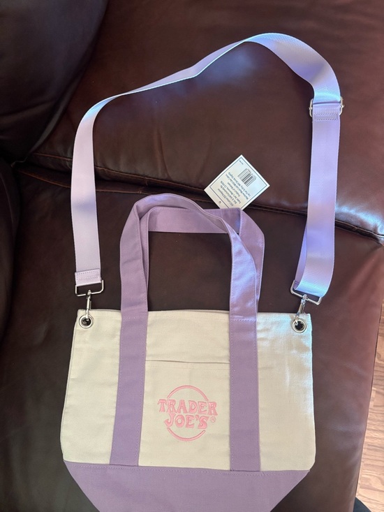 Trader Joe'S Handbags - Trader Joe’s Mini Lavender Tote Bag With Strap Added